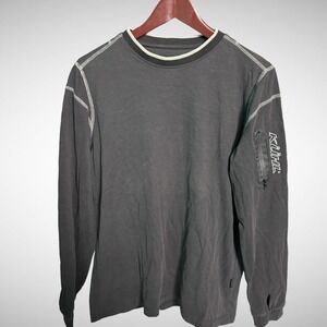 Kuhl T shirt Mens Small long sleeve Solid Gray Pre Owned Crew Neck Outdoor